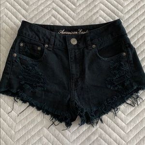 American Eagle Stretch Black Denim Shorts